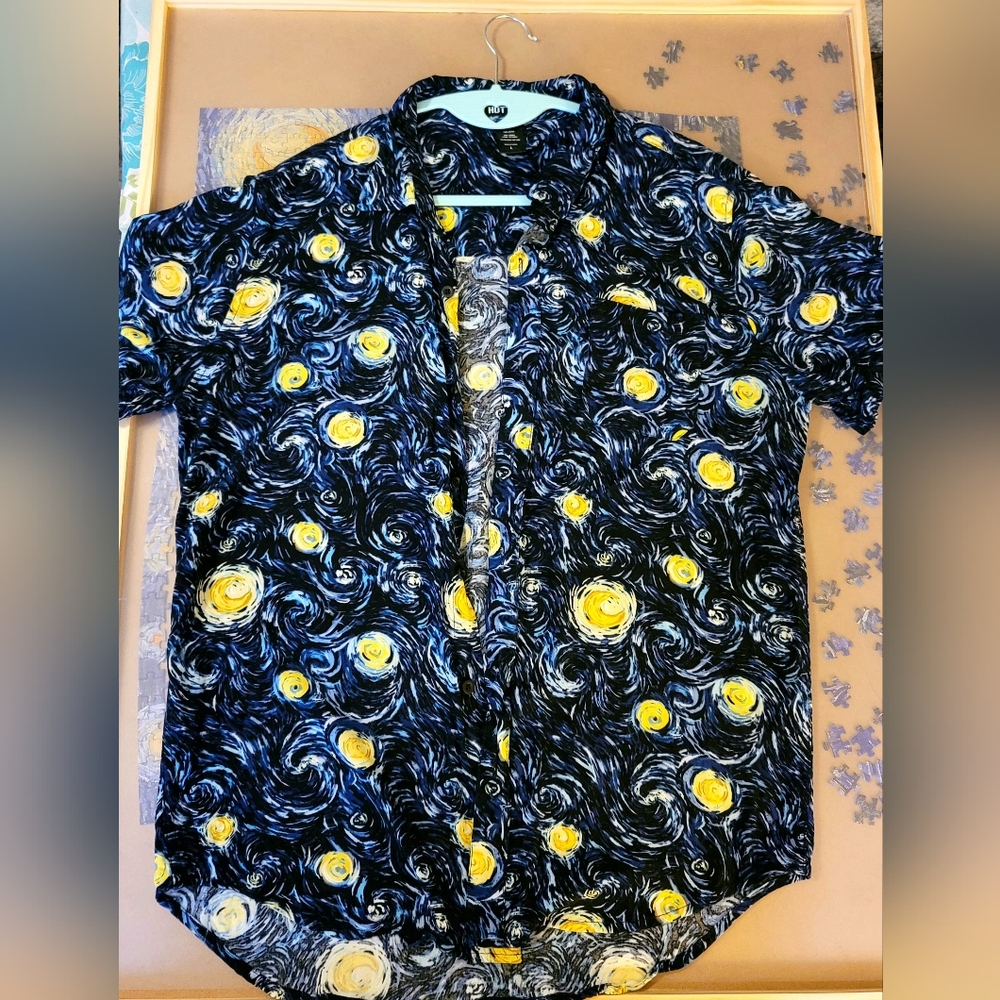 Hot Topic Starry Night Inspired Button Down